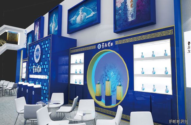 青花瓷糖酒會展臺設計